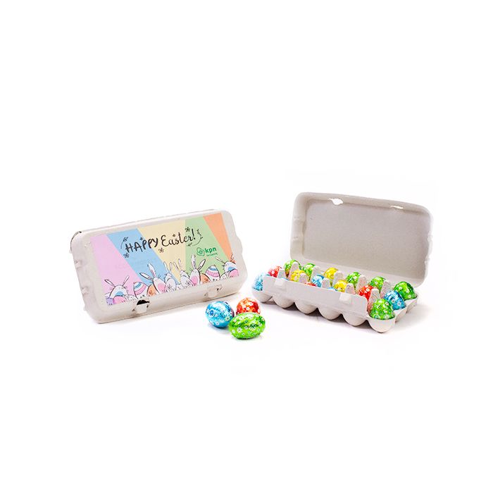 Mini eierdoosje met 18 paaseitjes