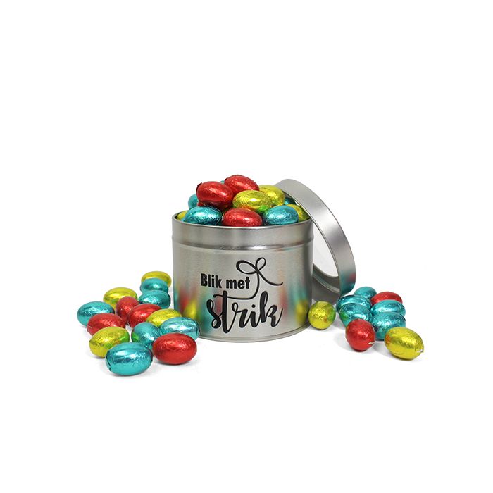 Blik met strik - eieren klein