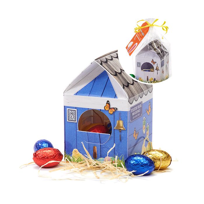 Vogelhuisje met paaseitjes